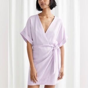 & Other Stories Lilac Wrap Short Robe Dress, size 6